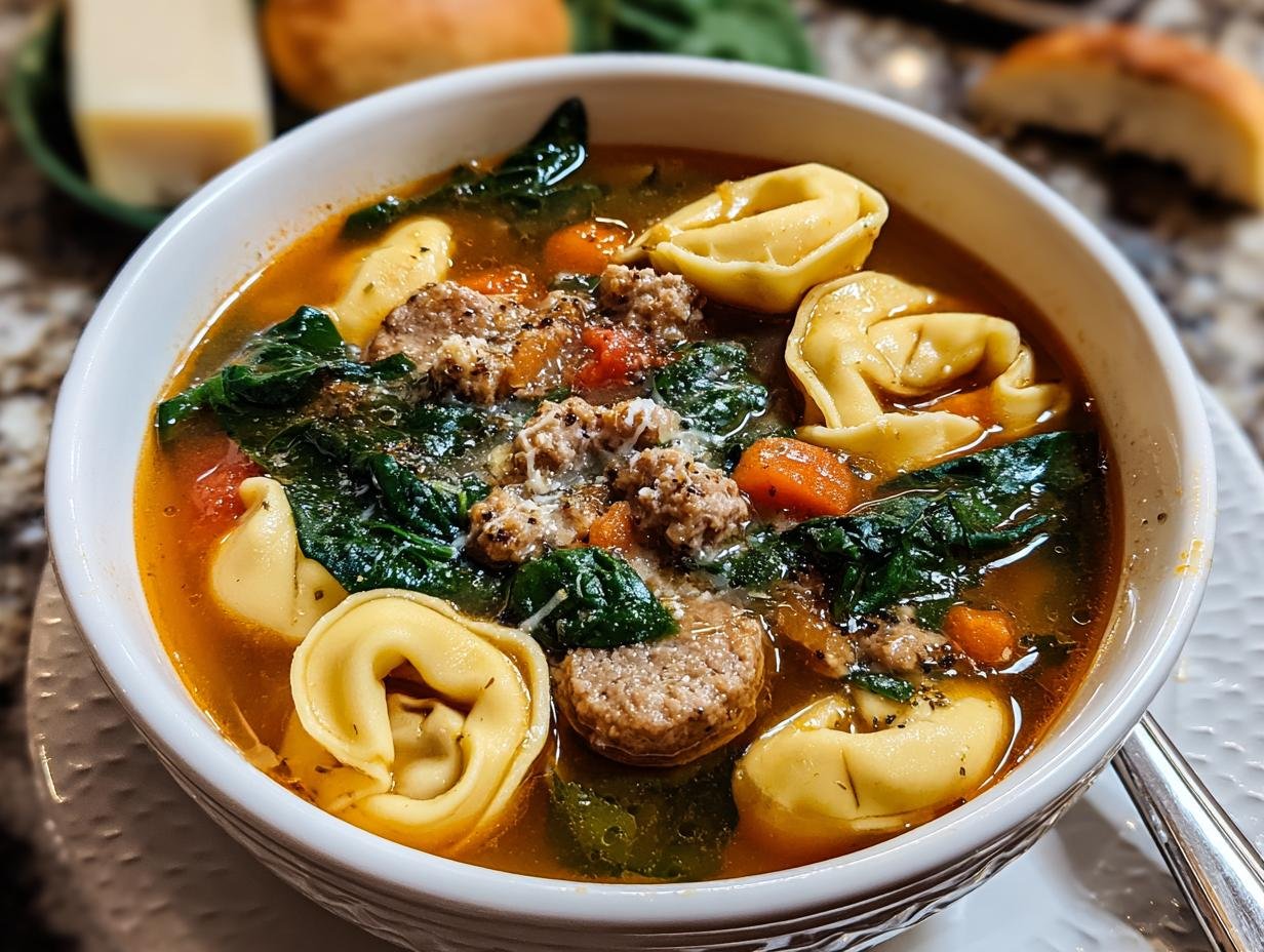 Amazing Italian Sausage Tortellini Soup in 40 Minutes - Italian Sausage Tortellini Soup - additional detail