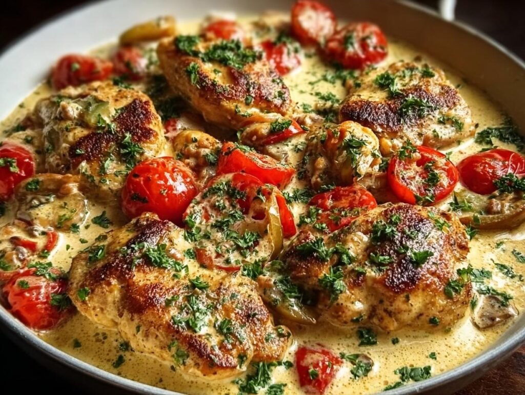 Creamy Pepperoncini Chicken Skillet
