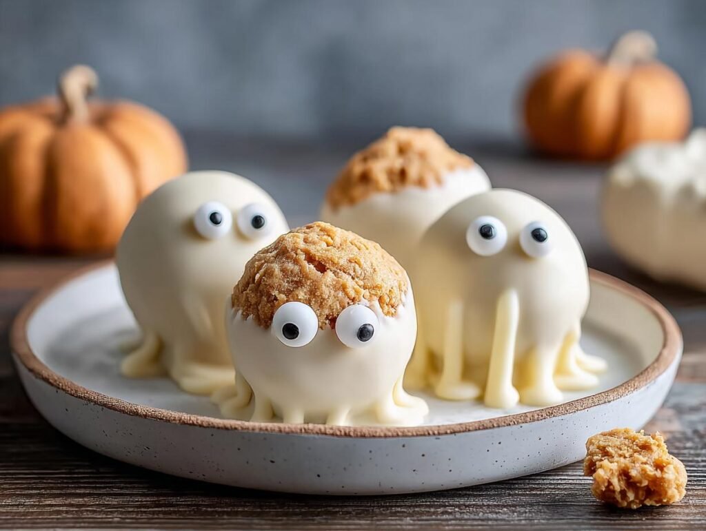 Ghostly Peanut Butter Balls