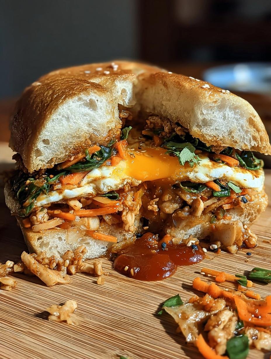 Korean Bibimbap Sandwich: Boldly Delicious Lunch - Korean Bibimbap Sandwich - additional detail