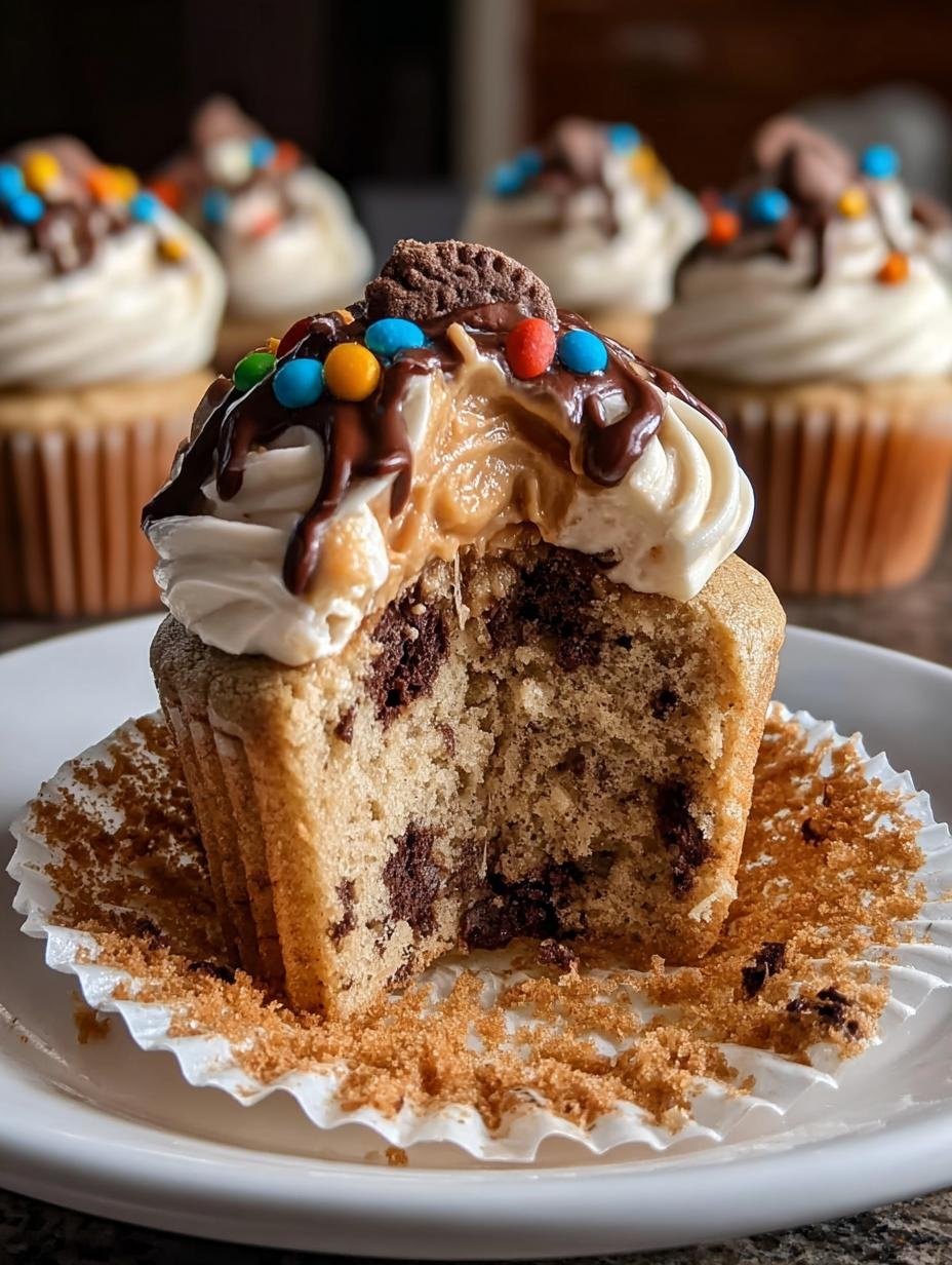 Monster Cookie Dough Cupcakes: Pure Bliss 4 Monster Cookie Dough Cupcakes: Pure Bliss - Monster Cookie Dough Cupcakes - additional detail