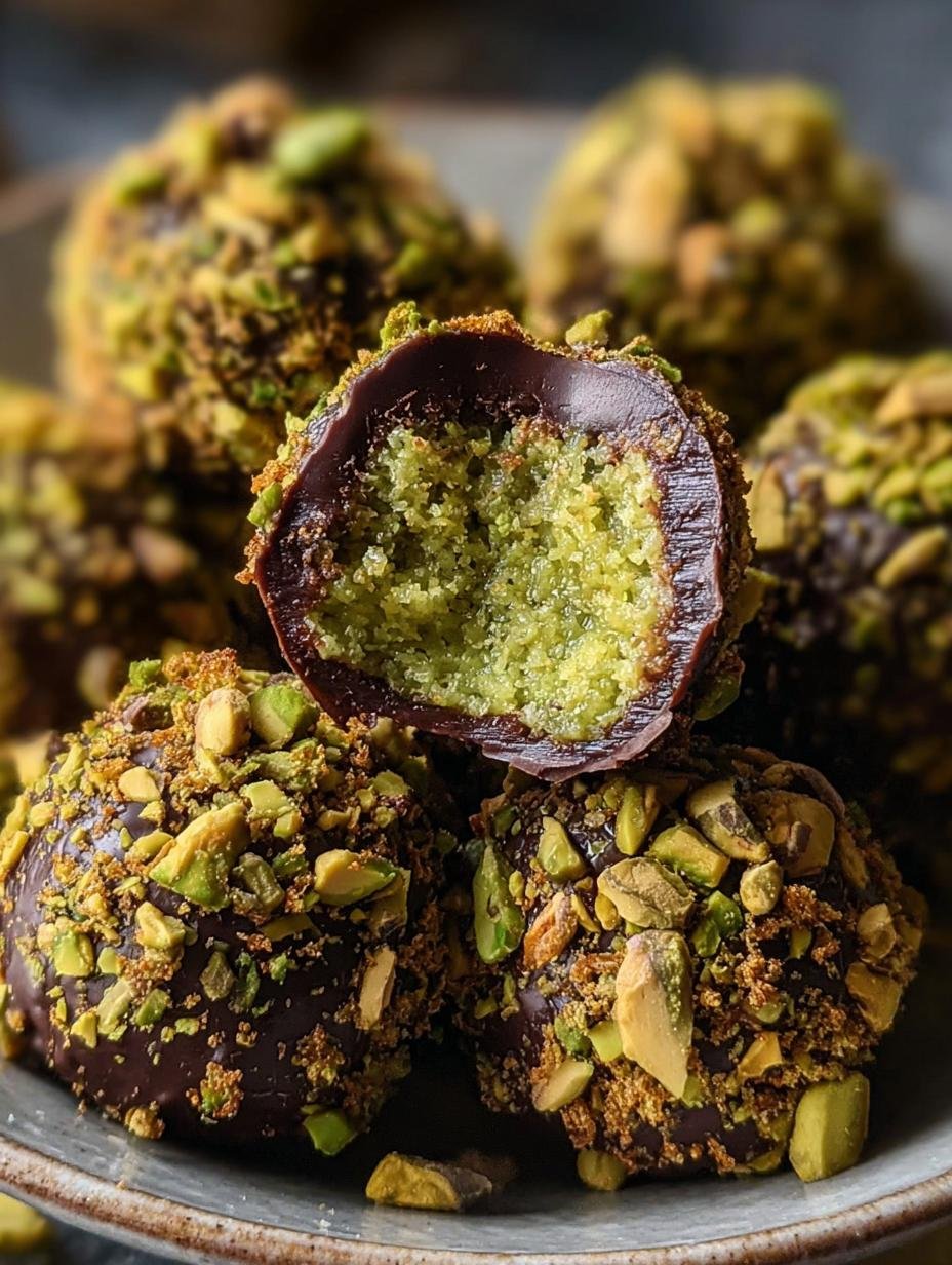 Pistachio Chocolate Balls: Decadent 1-Bite Bliss 3 Pistachio Chocolate Balls: Decadent 1-Bite Bliss - Pistachio Chocolate Balls - additional detail