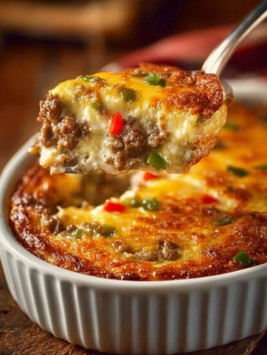 Low Carb Philly Cheesesteak Casserole 1 Delicious Low Carb Philly Cheesesteak Casserole topped with melted cheese