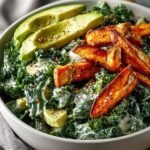 Delicious Avocado Kale Caesar Salad with Creamy Dressing 4 Avocado Kale Caesar Salad