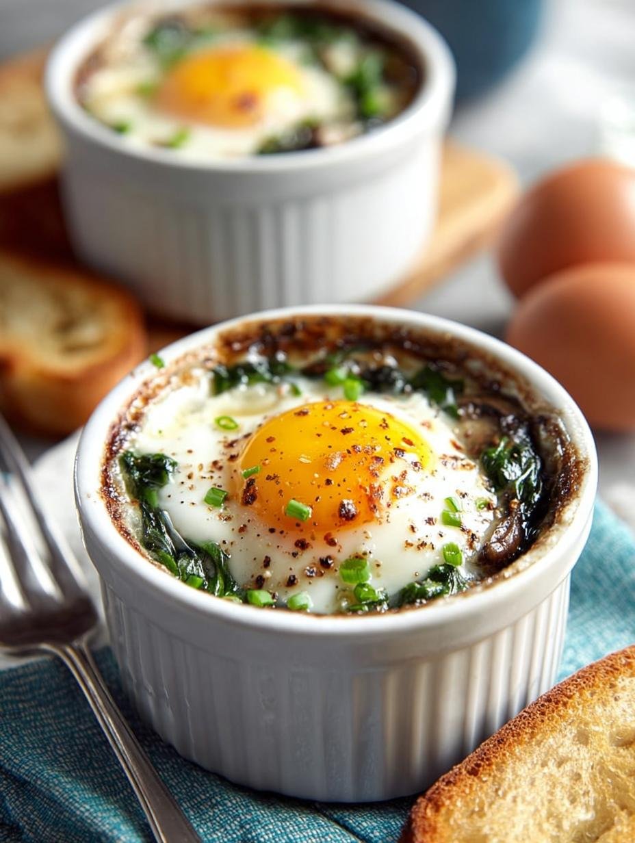 Baked Eggs with Spinach: A Wholesome Breakfast Delight 3 Baked Eggs with Spinach: A Wholesome Breakfast Delight - Baked Eggs with Spinach - additional detail