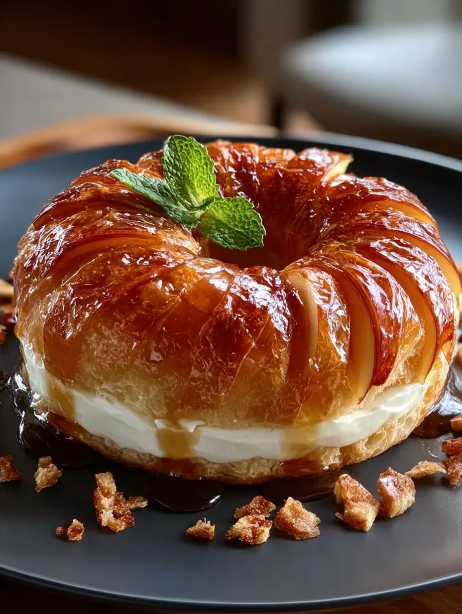 Caramel Apple Cream Cheese Crescent Ring: 5 Star Dessert 2 Caramel Apple Cream Cheese Crescent Ring: 5 Star Dessert - Caramel Apple Cream Cheese - main visual representation