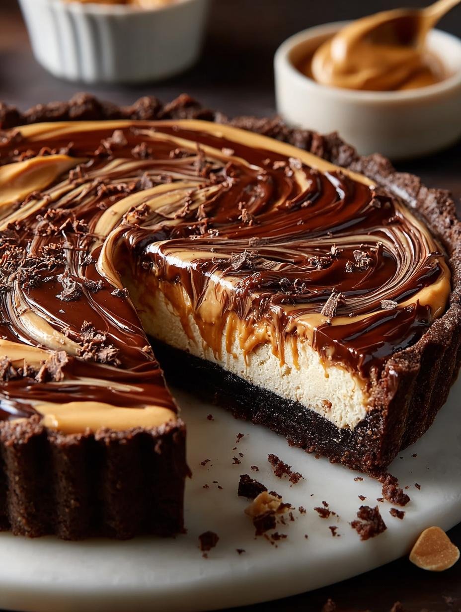 Chocolate Peanut Butter Swirl Tart: Indulge in Bliss 3 Chocolate Peanut Butter Swirl Tart: Indulge in Bliss - Chocolate Peanut Butter Swirl - additional detail