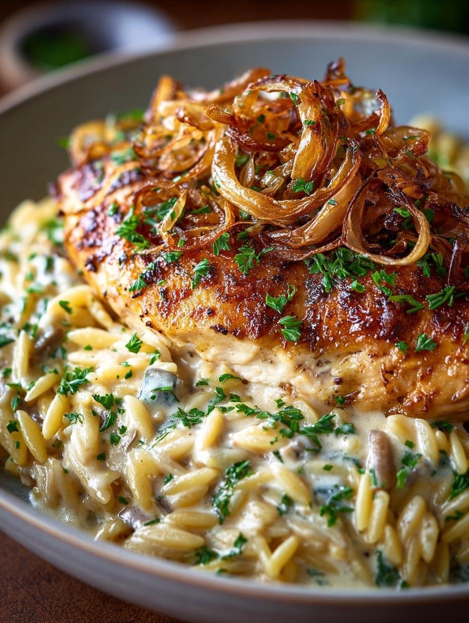 French Onion Chicken Orzo: 5 Comforting Steps to Perfection 3 French Onion Chicken Orzo: 5 Comforting Steps to Perfection - French Onion Chicken Orzo - additional detail