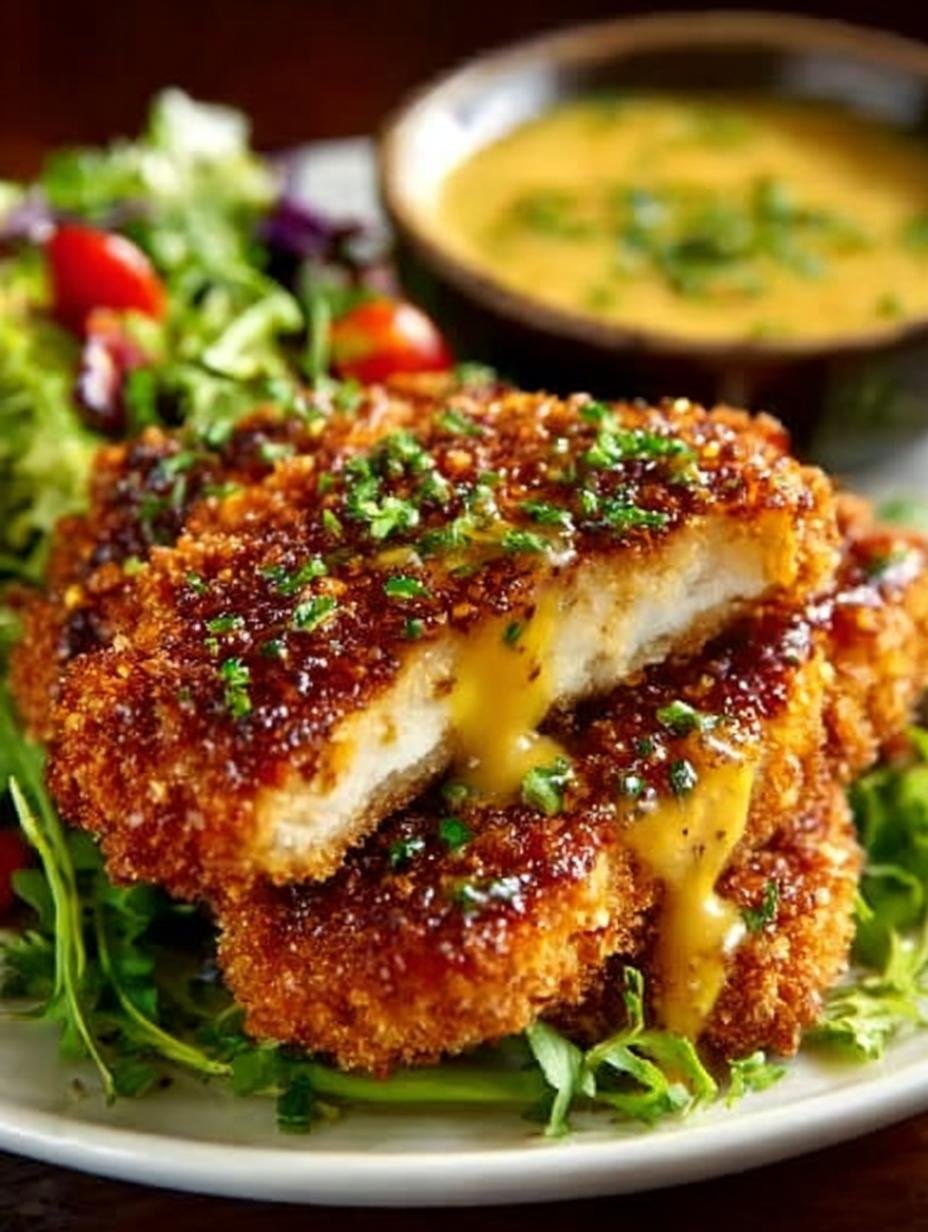 Pretzel Crusted Chicken with Honey Mustard Sauce Recipe 1 Pretzel Crusted Chicken with