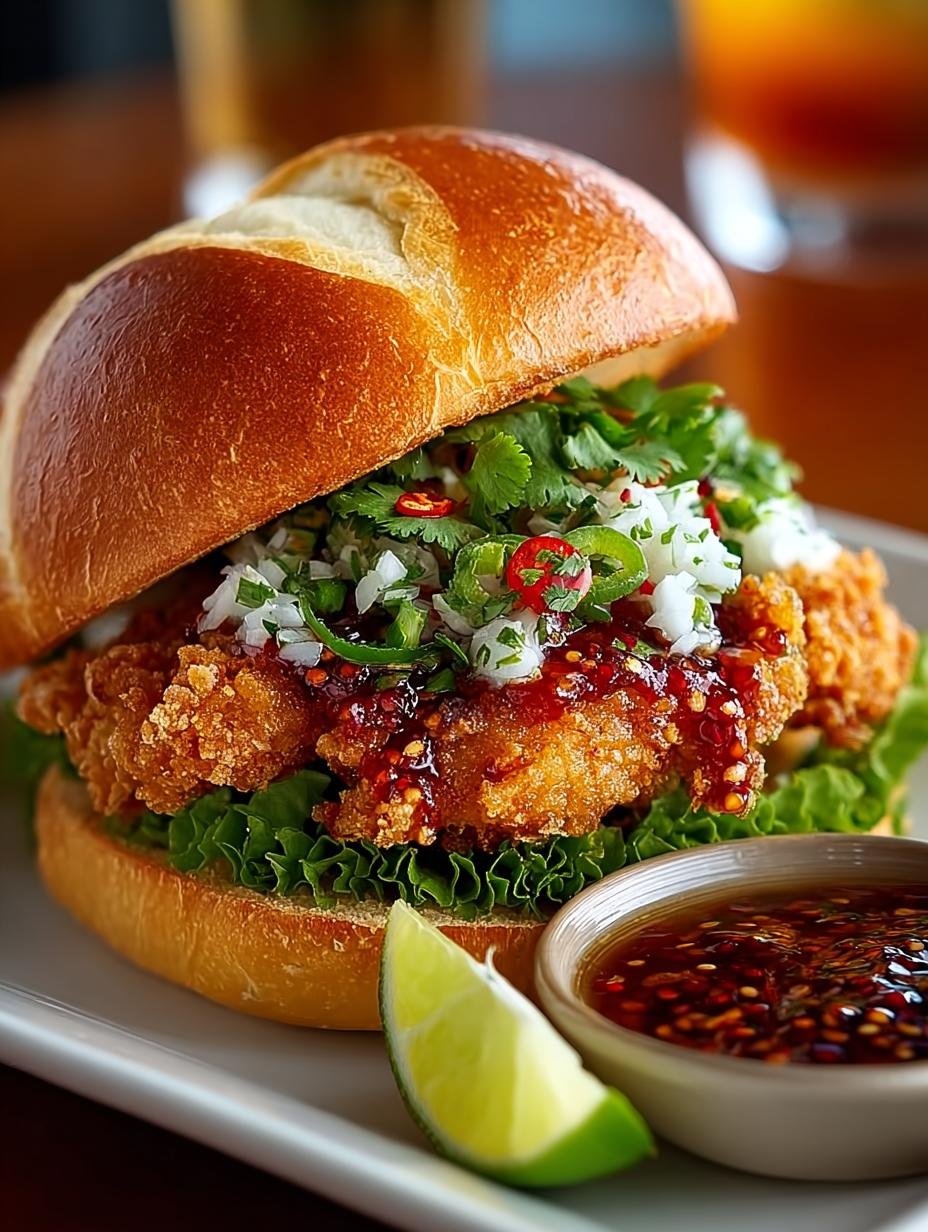 Delicious Thai Fried Chicken Sandwich Recipe to Try - Thai Fried Chicken Sandwich - additional detail