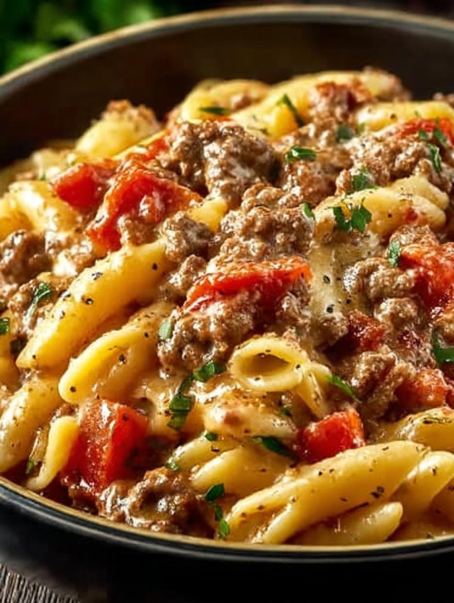 Creamy Rotel Pasta with Ground Beef: 10-Minute Delight 2 Creamy Rotel Pasta with Ground Beef: 10-Minute Delight - Creamy Rotel Pasta with - main visual representation