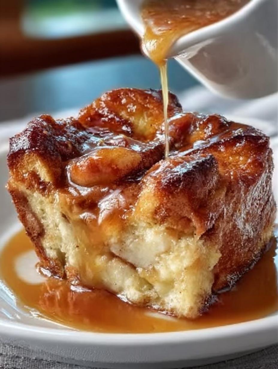 Delicious Croissant Bread Pudding with Caramel Recipe 1 Croissant Bread Pudding with