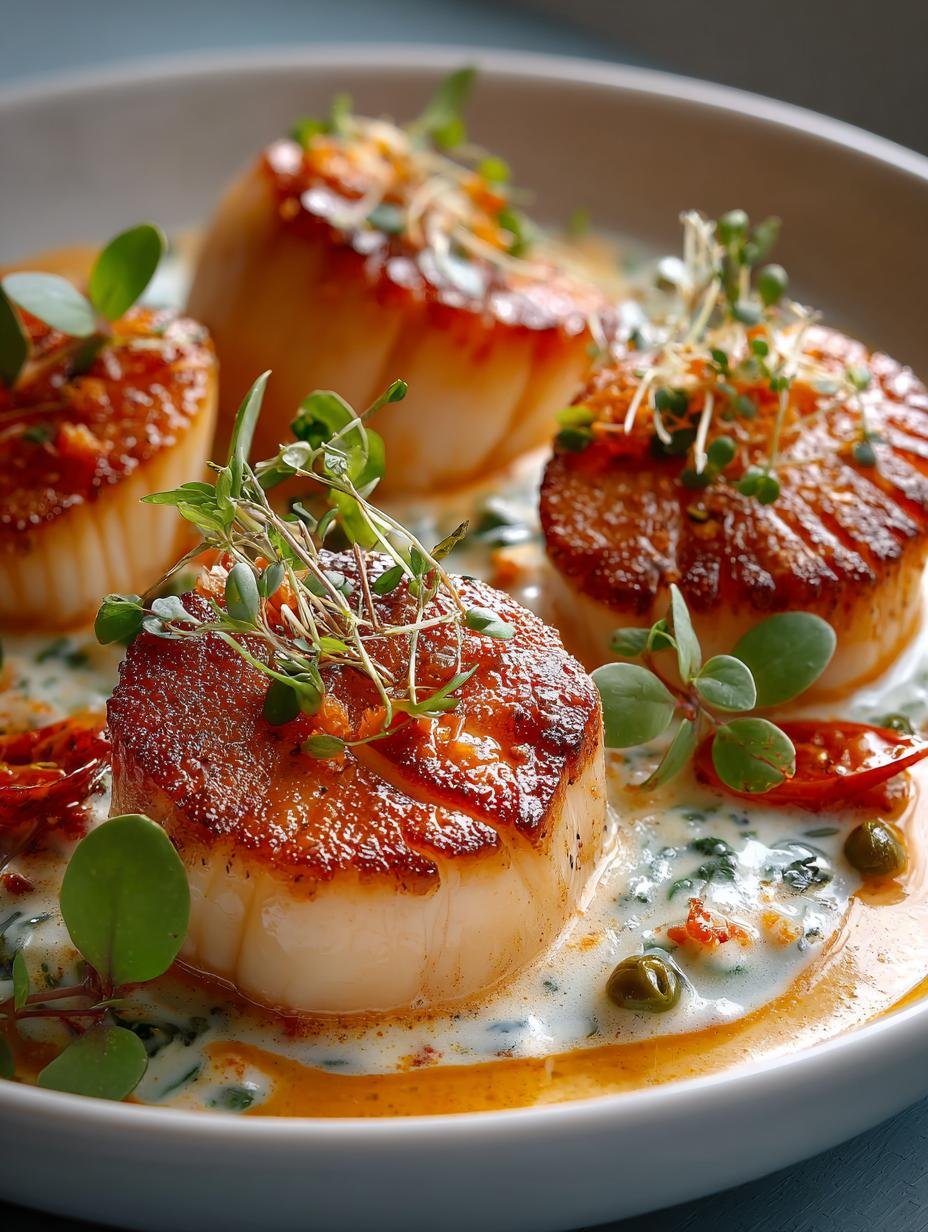 Elegant Scallops with Vodka Cream Sauce for Date Night - Elegant Scallops with Vodka - main visual representation