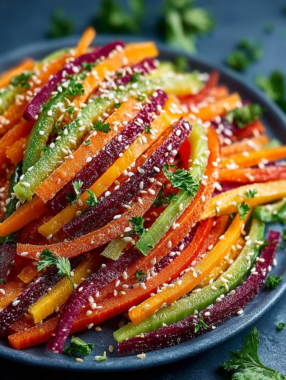 Irresistible Shaved Rainbow Carrot Sesame Salad Recipe 1 Shaved Rainbow Carrot Sesame