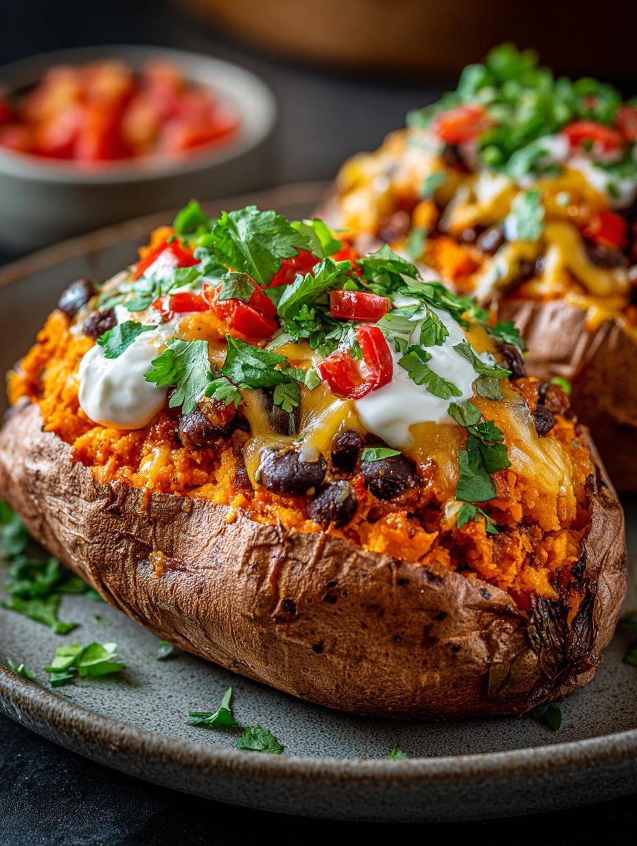 Stuffed Sweet Potatoes with Chili: 4 Hearty Variations 3 Stuffed Sweet Potatoes with Chili: 4 Hearty Variations - Stuffed Sweet Potatoes with - additional detail