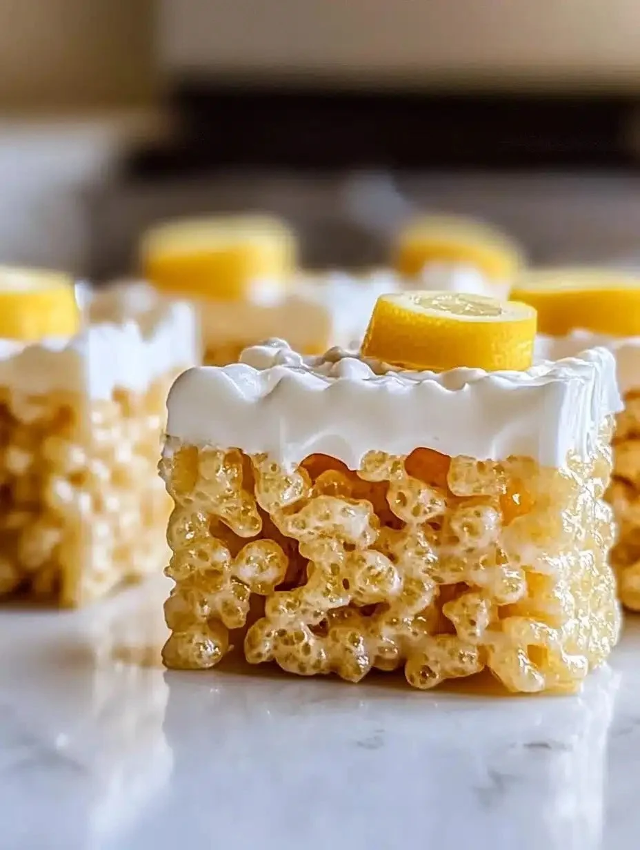 Lemon Rice Krispie Treats 1 Lemon Rice Krispie Treats with a zesty twist, perfect for any occasion