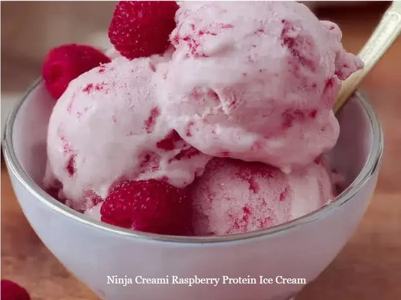 Ninja Creami Raspberry Protein Ice Cream 1 Delicious Ninja Creami Raspberry Protein Ice Cream in a bowl