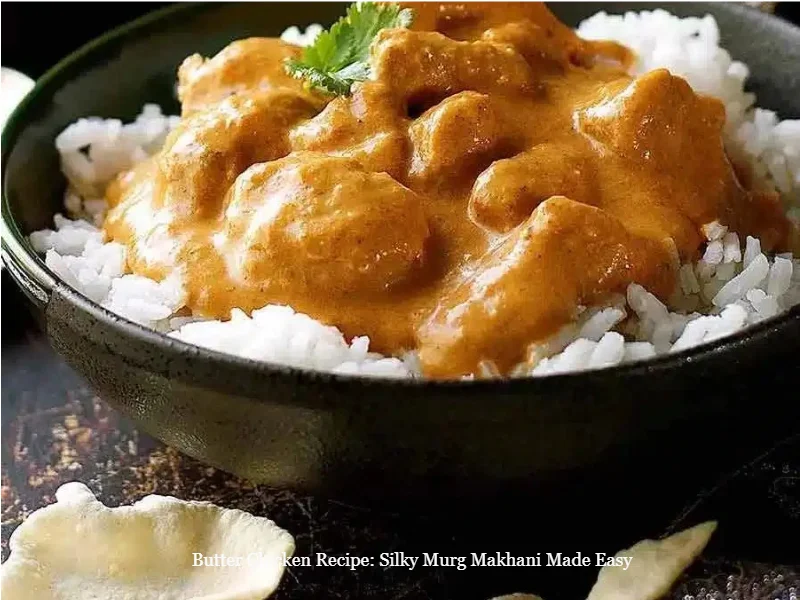 Butter Chicken Recipe: Silky Murg Makhani Made Easy 1 Delicious Butter Chicken recipe with silky Murg Makhani sauce served in a bowl