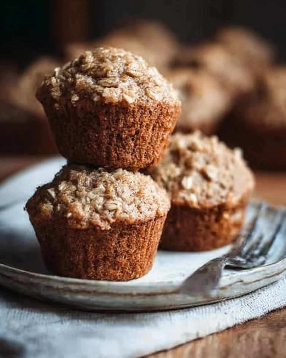 Applesauce-Infused Oatmeal Muffins 1 Applesauce-infused oatmeal muffins fresh out of the oven