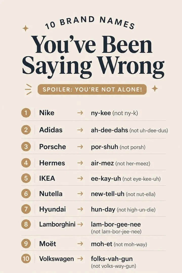 Are You Mispronouncing Famous Brand Names? How to Say Them Correctly 2 Are You Mispronouncing Famous Brand Names? How to Say Them Correctly