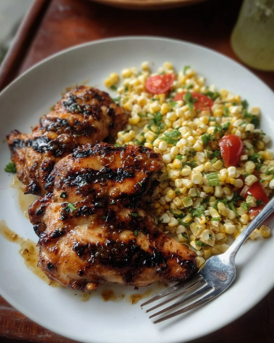 Charred Honey-Chili Chicken with Corn Salad 2 Charred Honey-Chili Chicken with Corn Salad