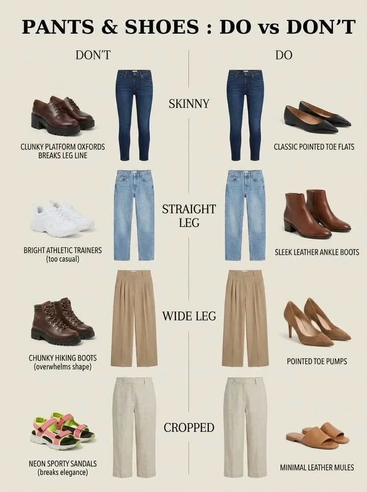 Stylish shoes paired with trendy pants for a fashionable look