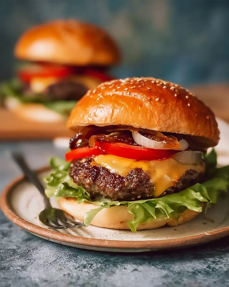 Deliciously grilled classic hamburgers served with fresh toppings