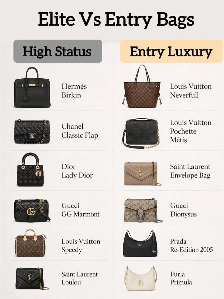 Luxury bags showcasing elite and entry-level styles for every fashion enthusiast.