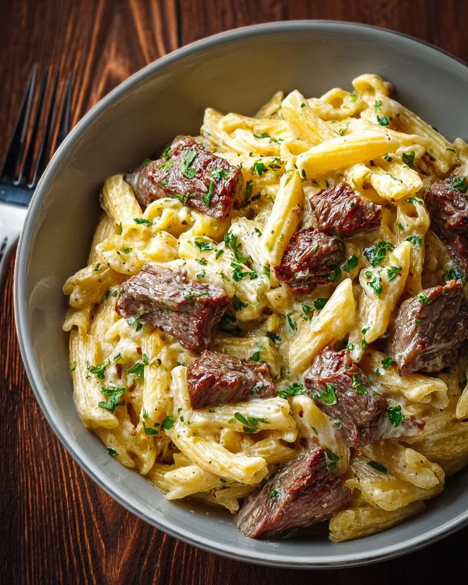 Silky Creamed Steak Pasta 2 Silky Creamed Steak Pasta