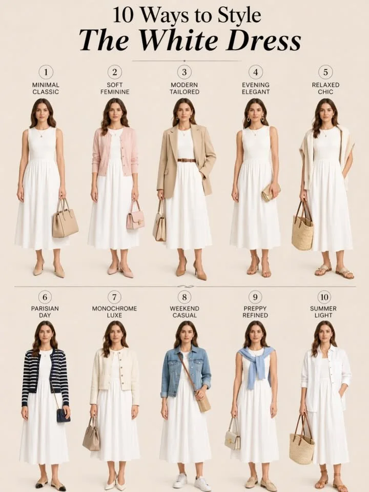 Timeless white dress for versatile fashion in any season