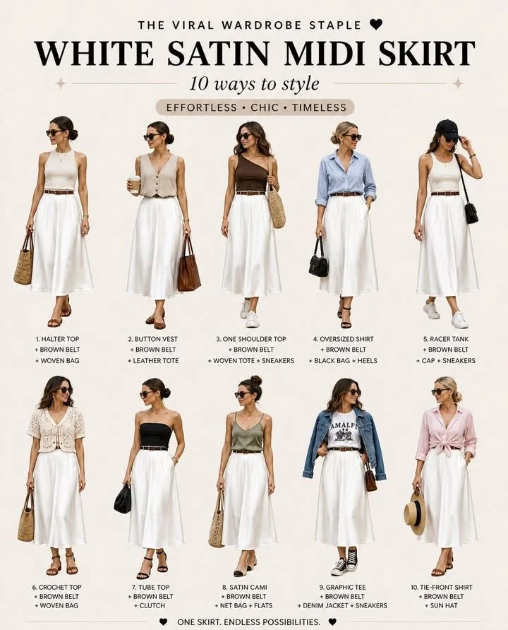 White Satin Midi Skirt: Timeless, Elegant, and Versatile