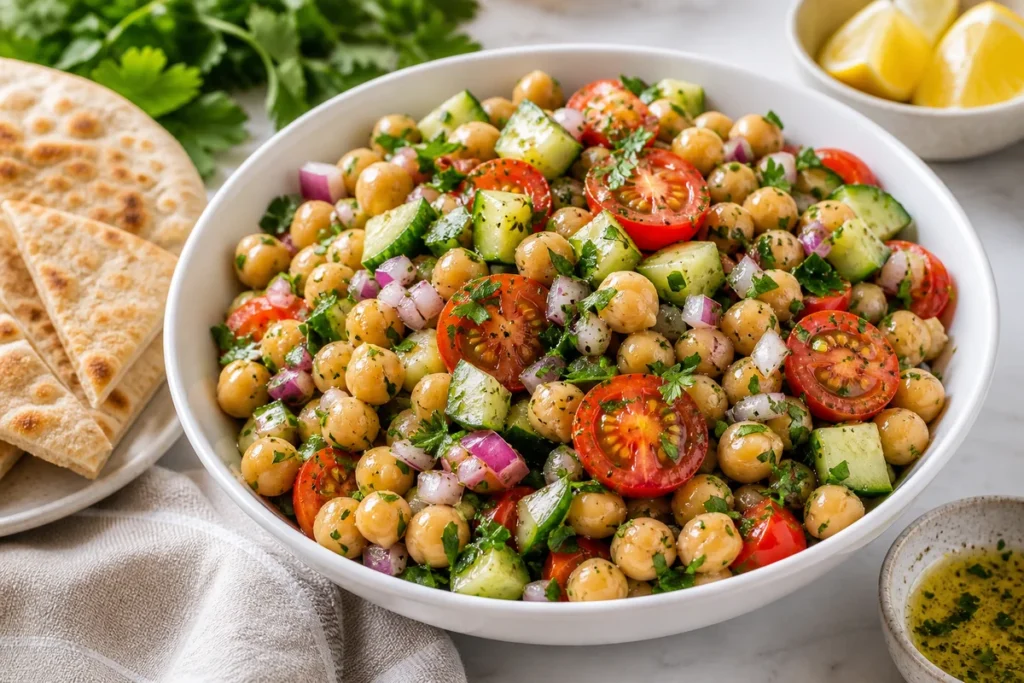 Chickpea Salad finished serving photo