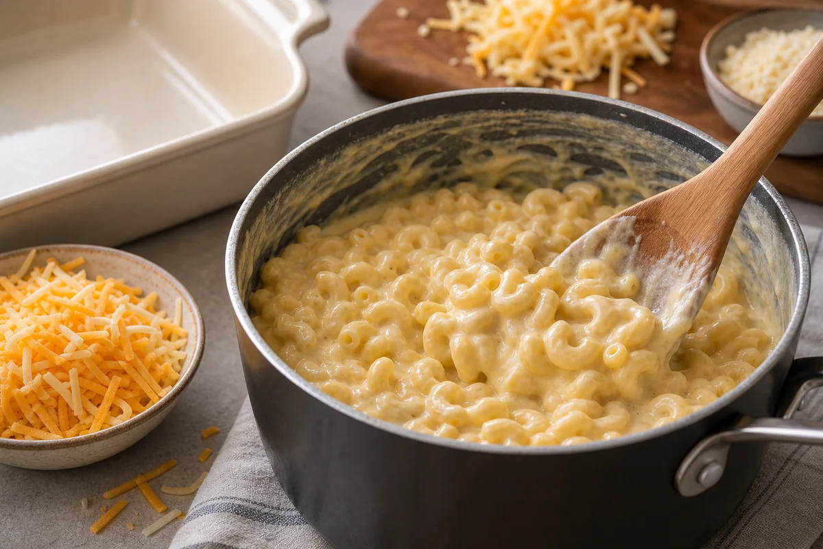 Creamy Baked Mac and Cheese 4 Creamy Baked Mac and Cheese preparation step in progress