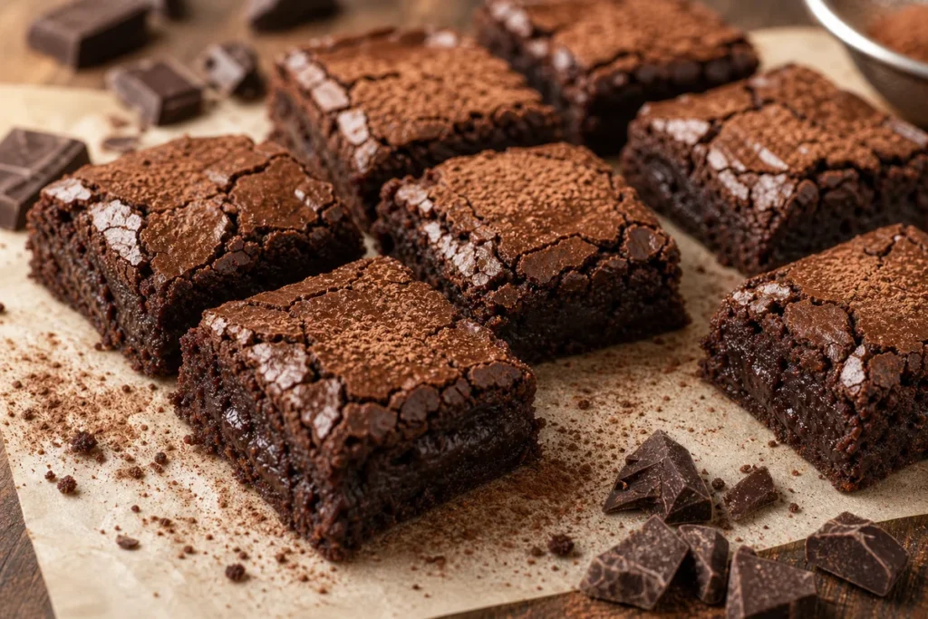 Flourless Chocolate Brownies finished serving photo