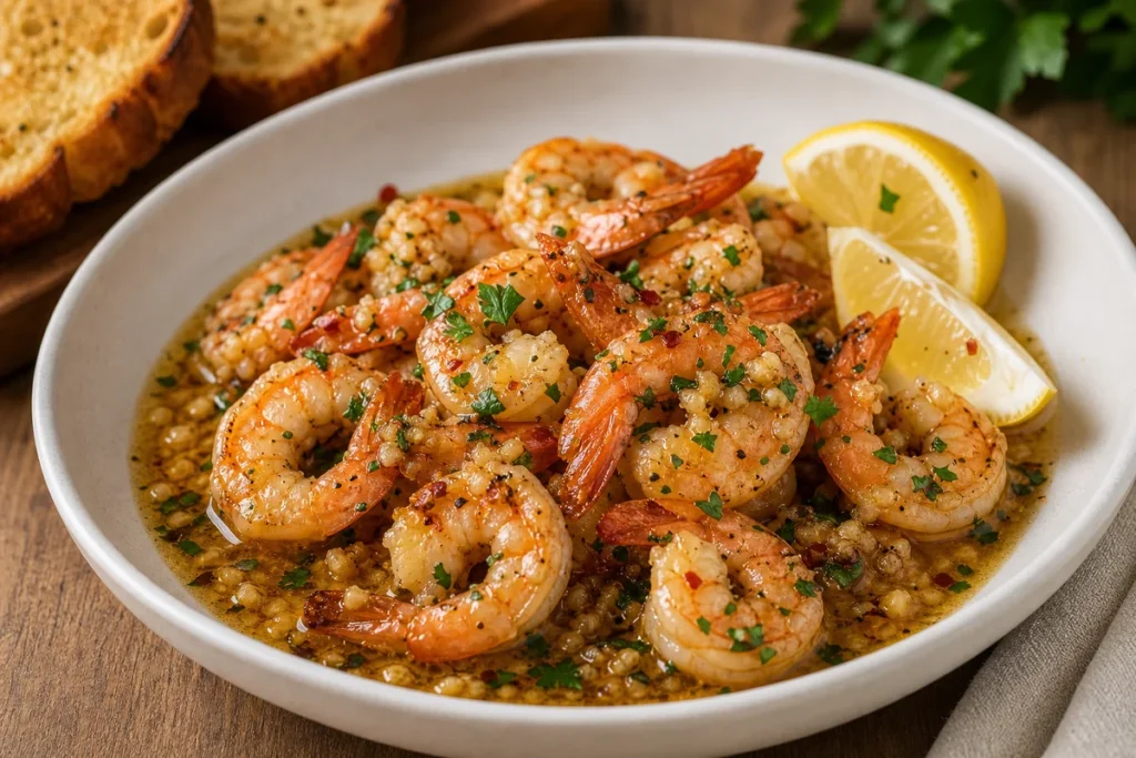 Garlic Prawns (Shrimp!) finished serving photo