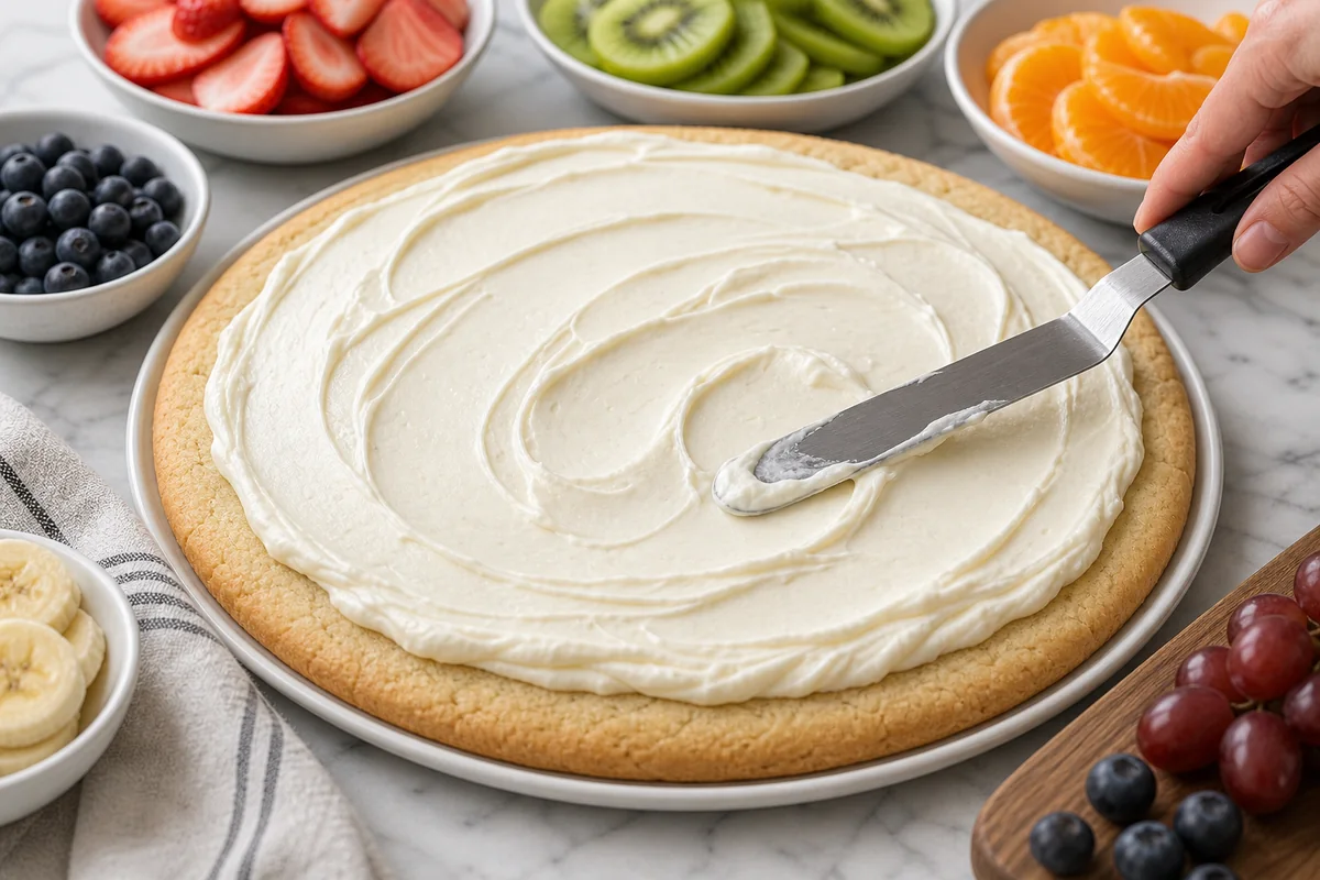Perfect Fruit Pizza 4 Perfect Fruit Pizza preparation step in progress