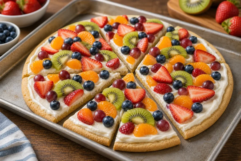 Simple Fruit Pizza finished serving photo